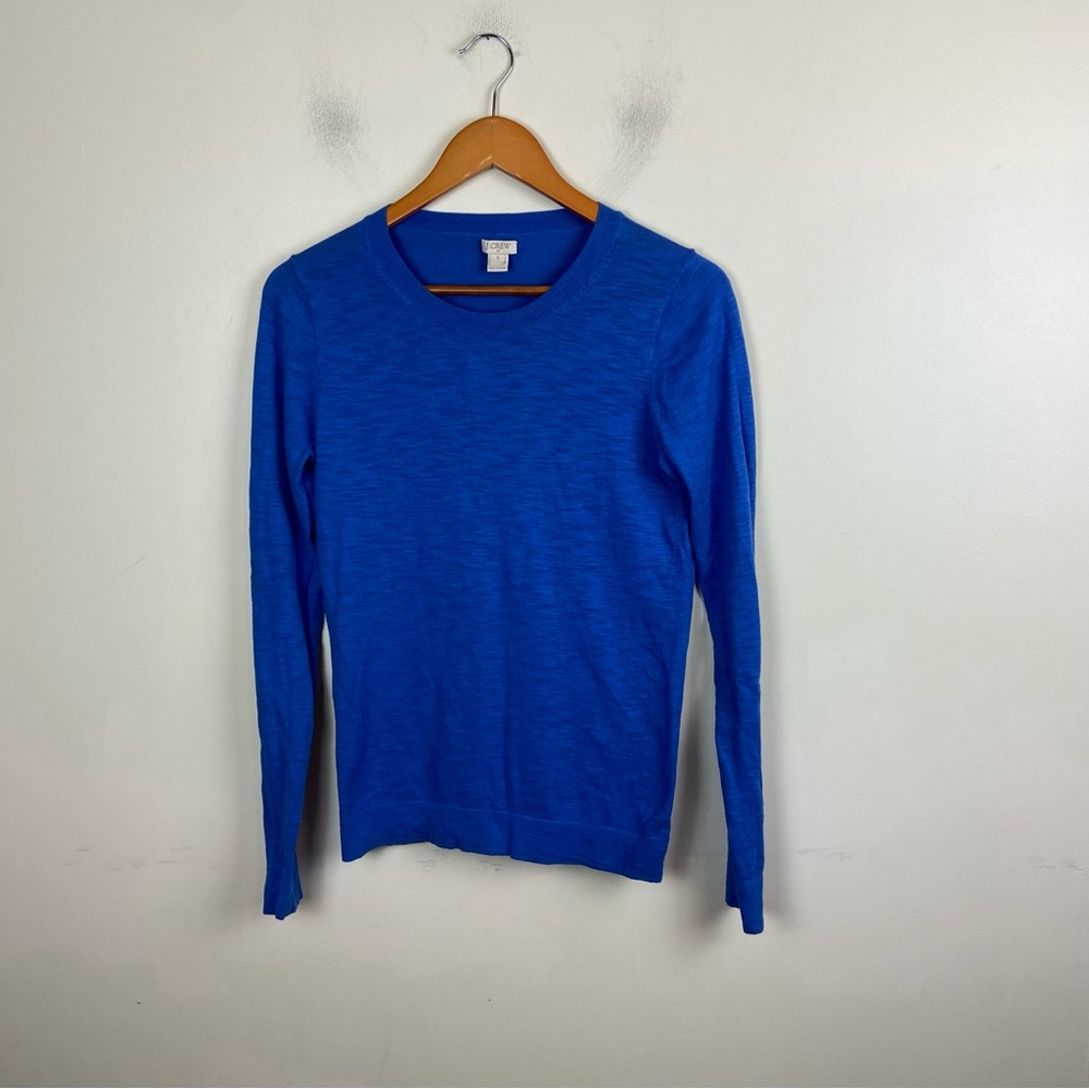 J Crew Scoopneck Royal Blue Long Sleeve Lightweight Sweater Pullover‎ Small